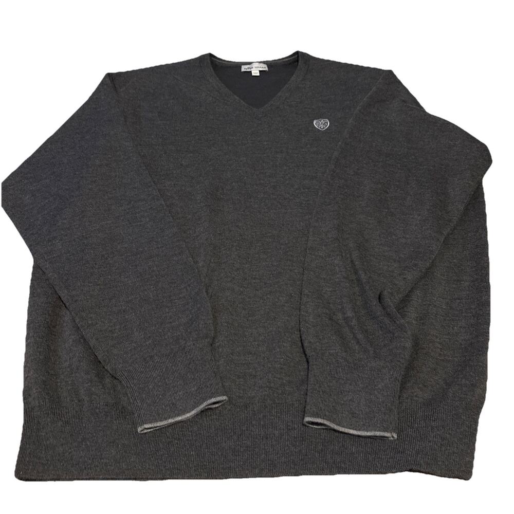 Peter Millar Sweater Mens XL Gray Cotton Cashmere Silk Blend Pullover Golf